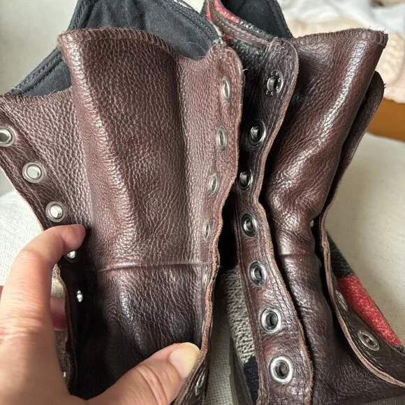 Converse x Woolrich Lumberjack Plaid Boots - MEN 6.5 - Picture 4 of 11